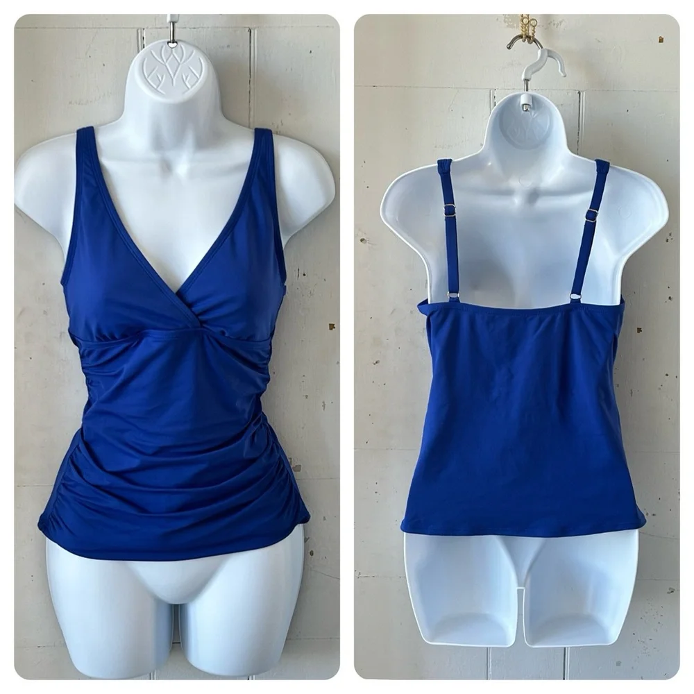 Chaps Royal Blue Tankini Swim Top